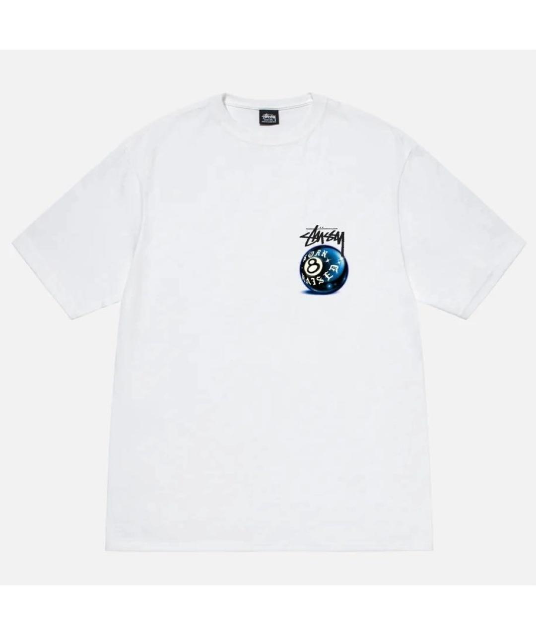 STUSSY Белая хлопковая футболка, фото 5
