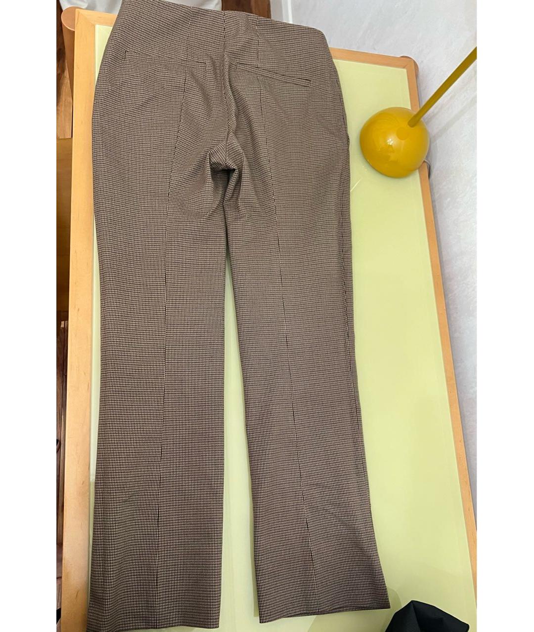 PRADA Коричневые шерстяные прямые брюки, фото 5