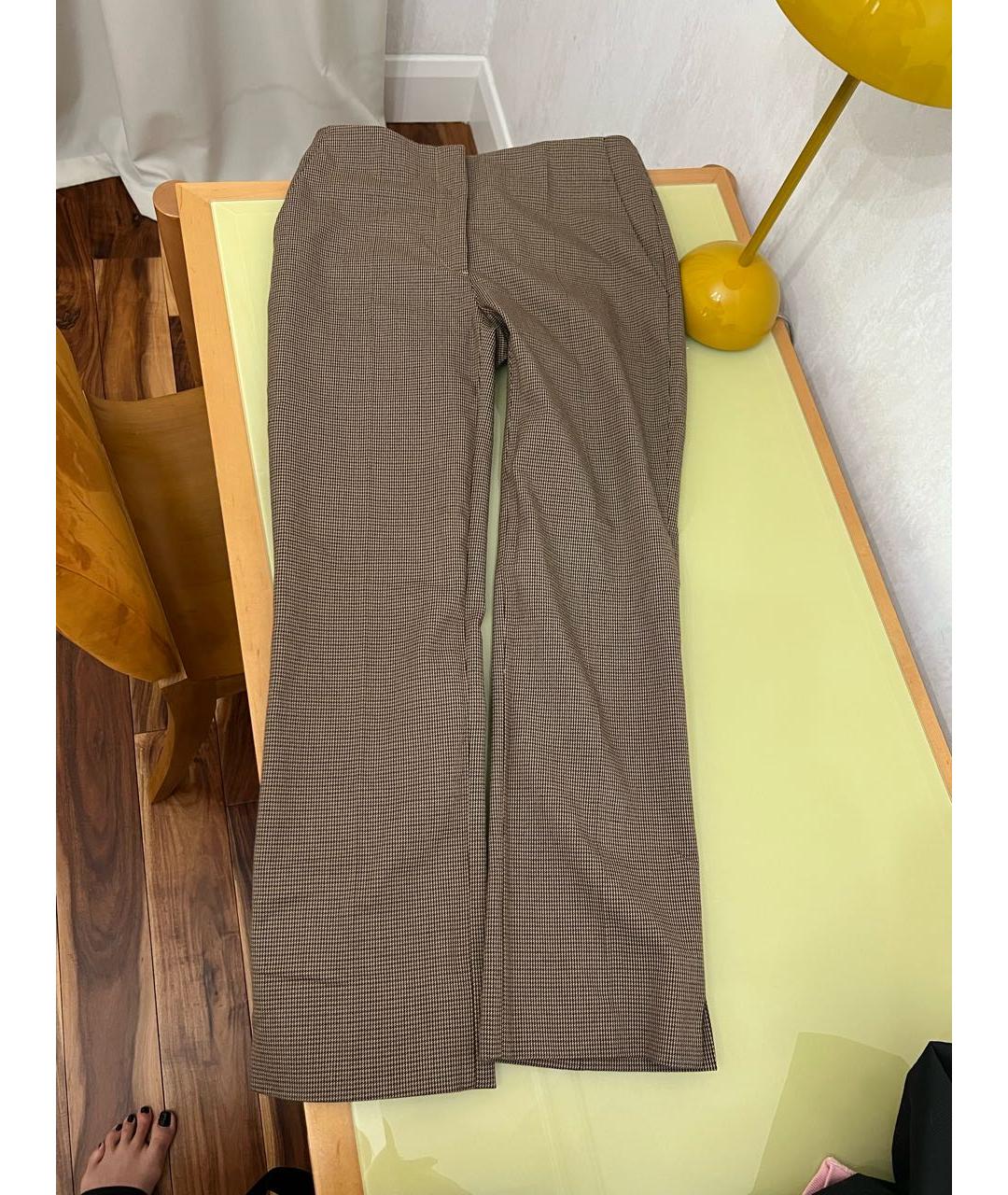 PRADA Коричневые шерстяные прямые брюки, фото 6
