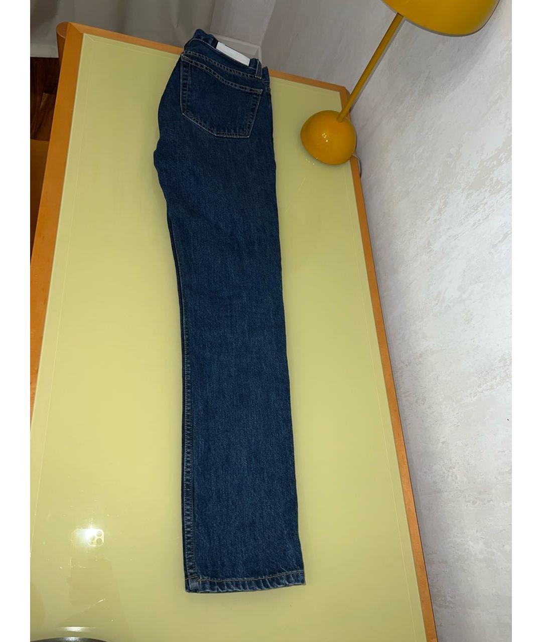 RE/DONE Синие хлопковые прямые джинсы, фото 3