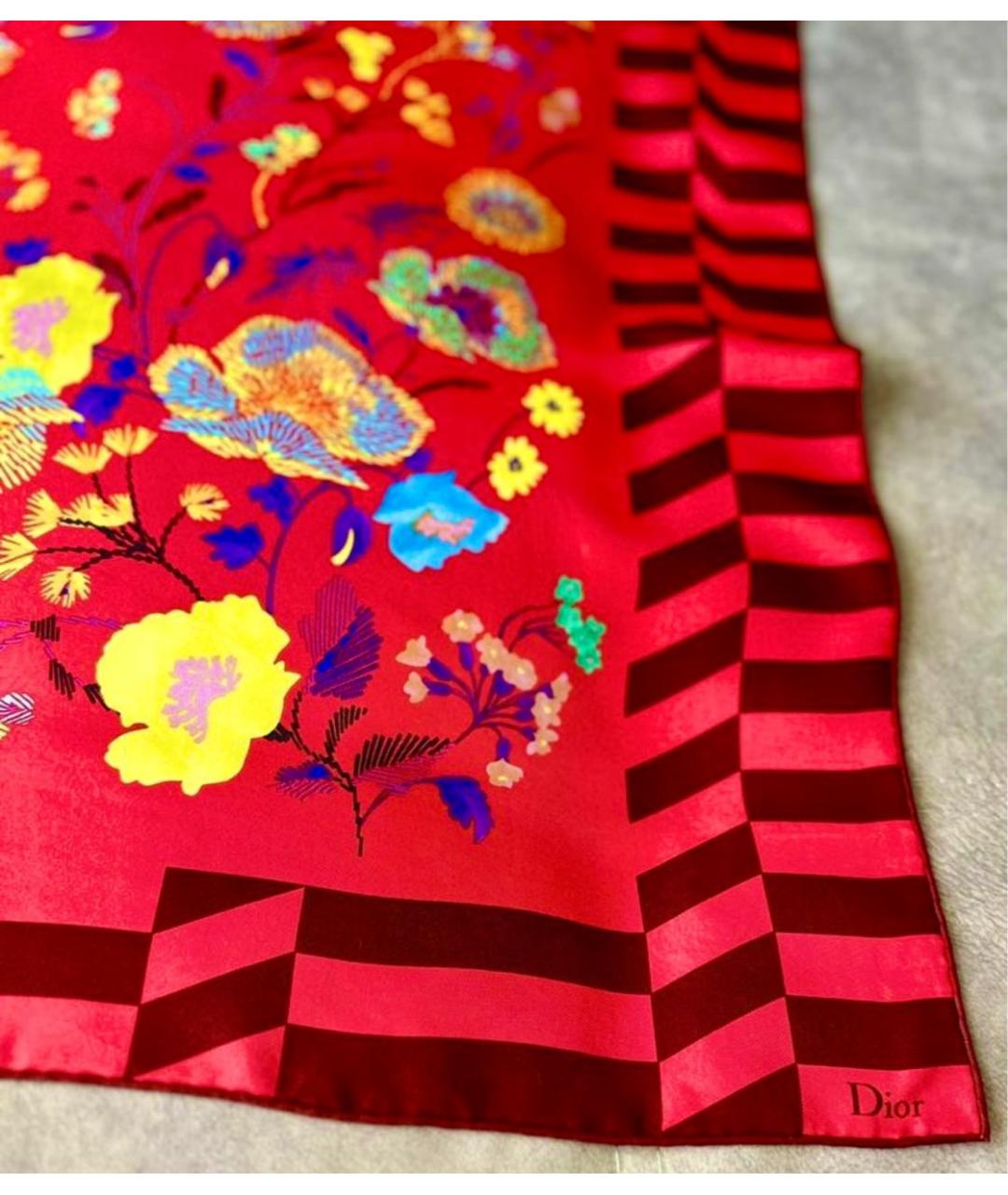 CHRISTIAN DIOR PRE-OWNED Красный шелковый платок, фото 3