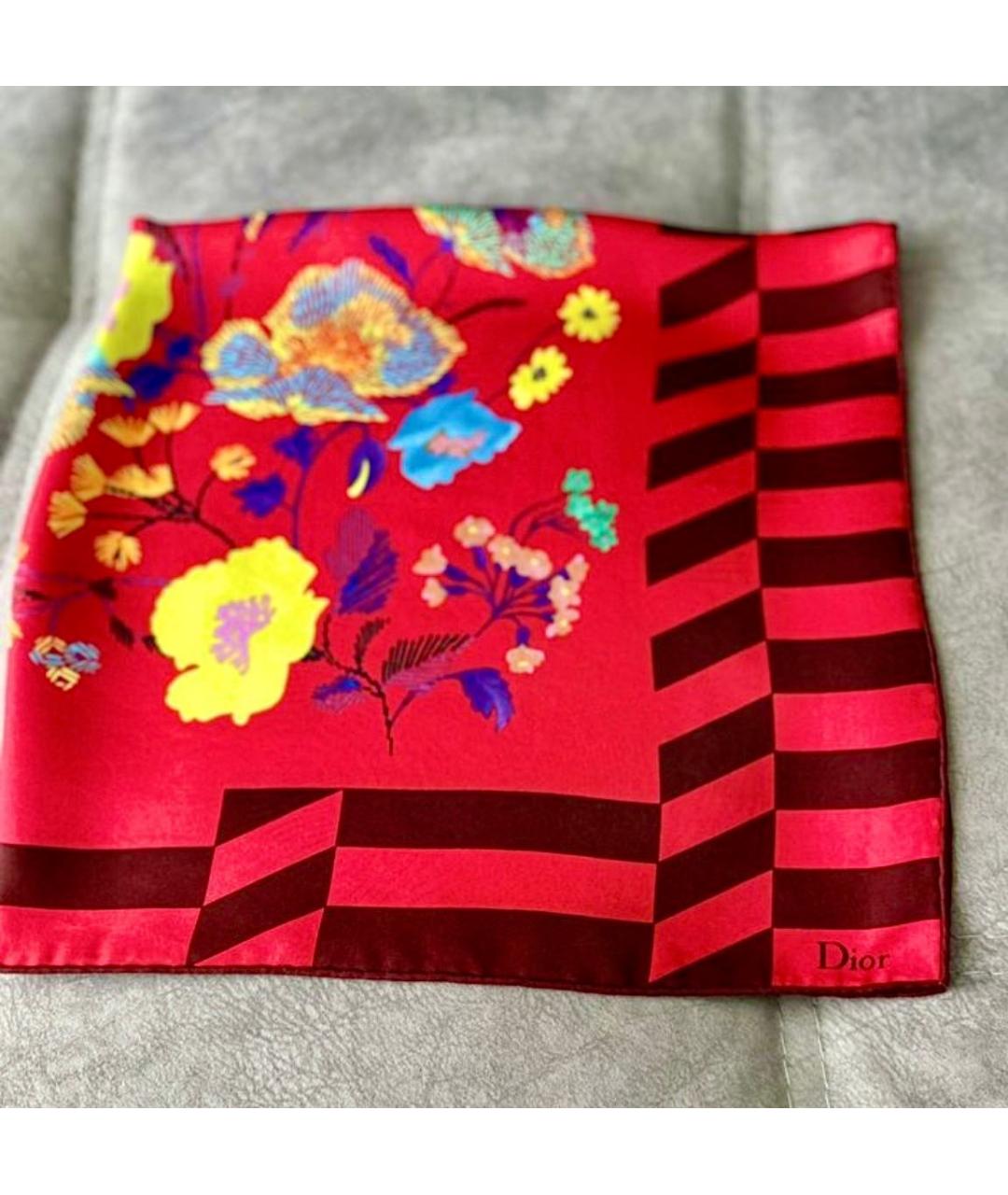 CHRISTIAN DIOR PRE-OWNED Красный шелковый платок, фото 2