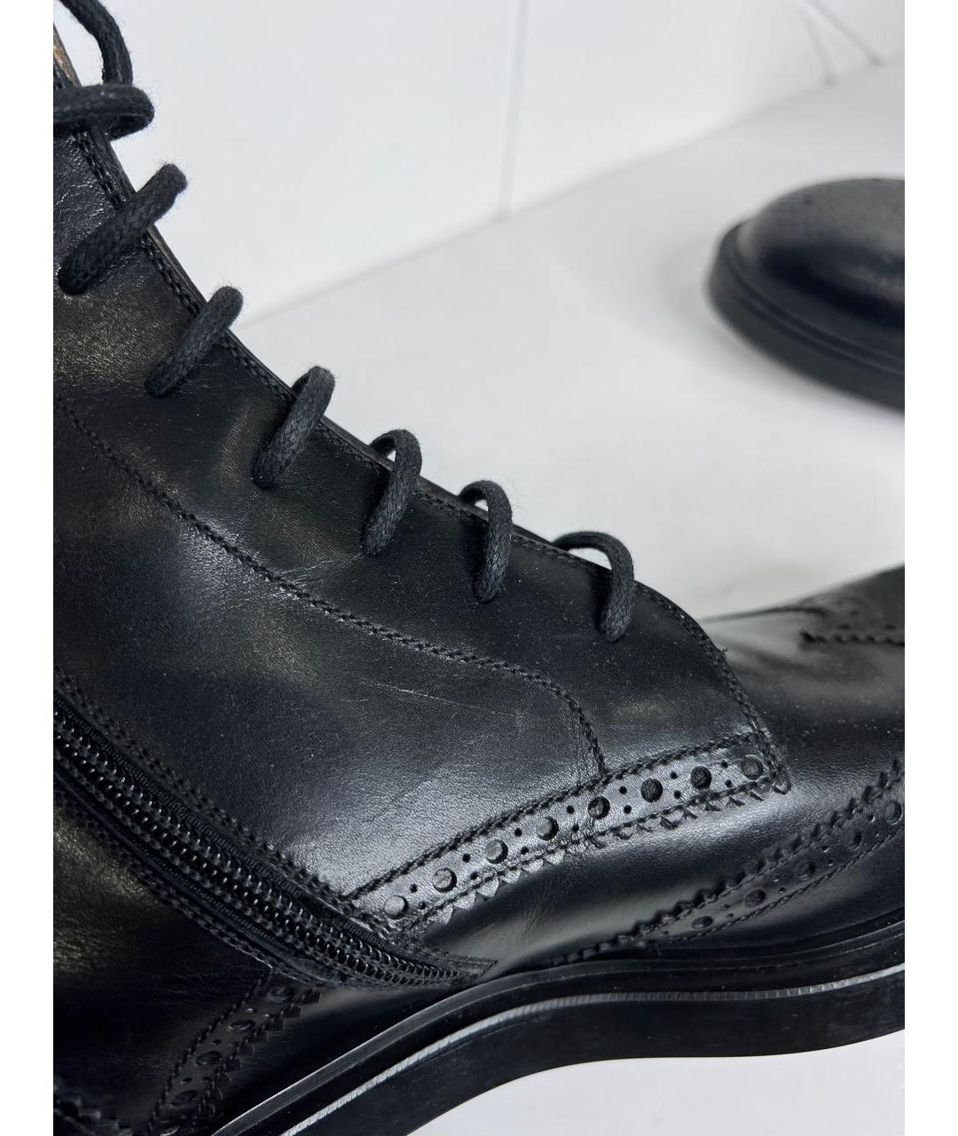 GUCCI Черные кожаные высокие ботинки, фото 5