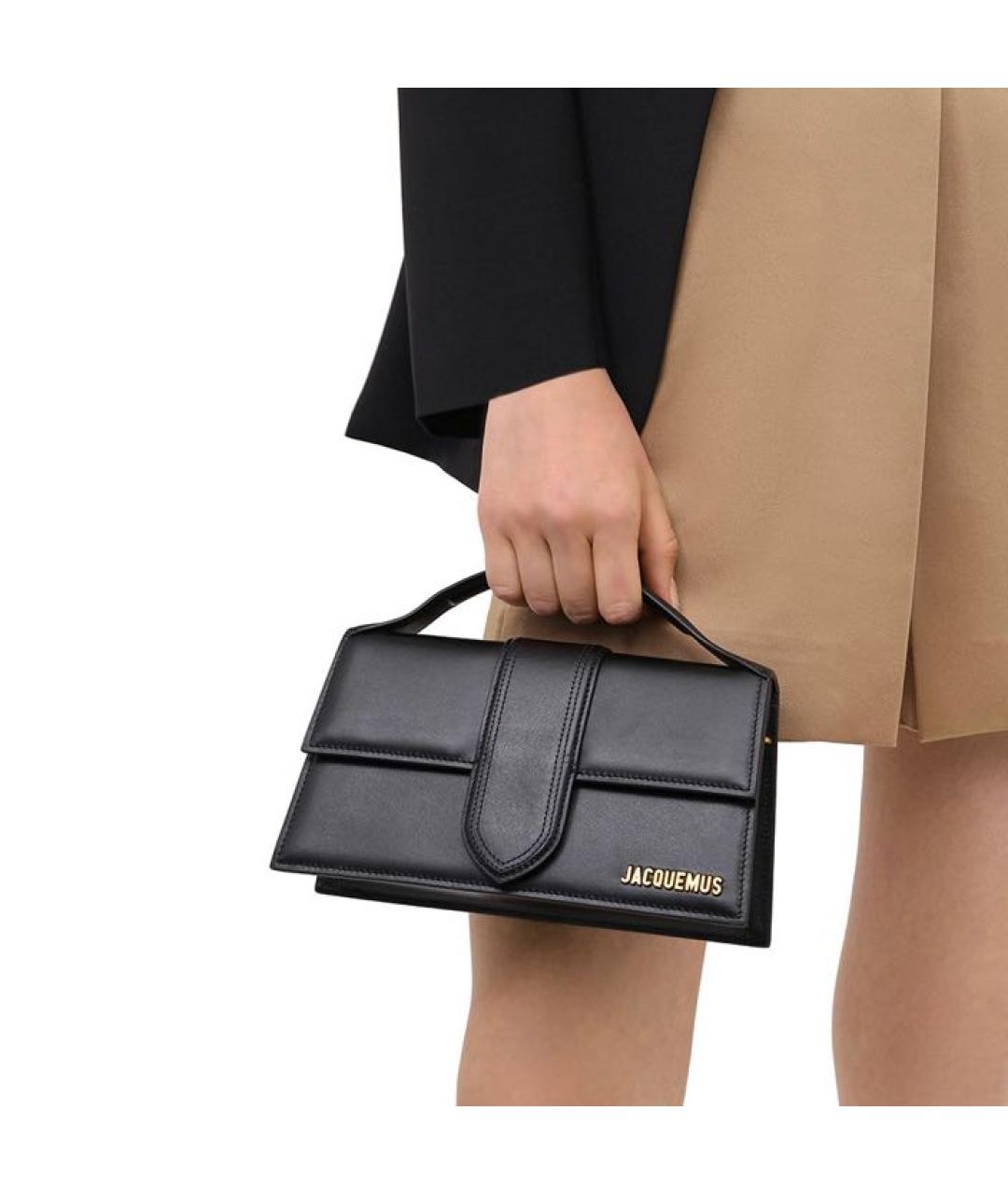 JACQUEMUS Черная кожаная сумка через плечо, фото 7
