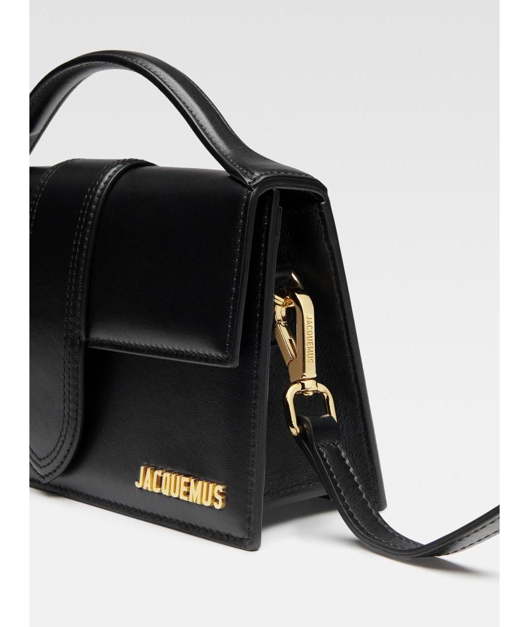 JACQUEMUS Черная кожаная сумка через плечо, фото 2