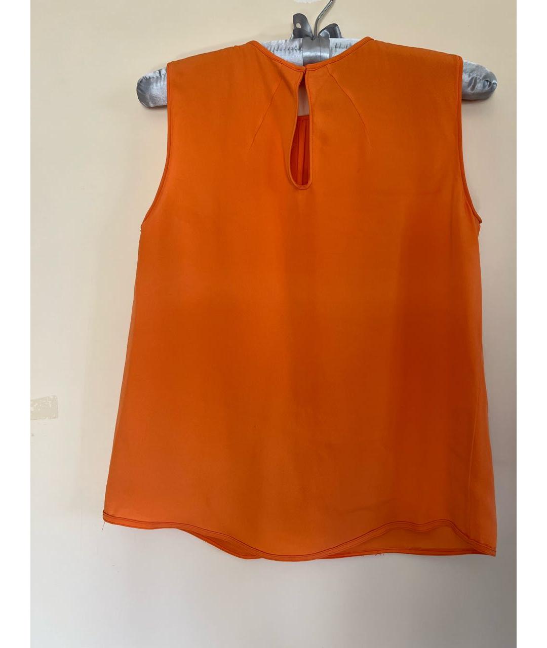 MIU MIU Оранжевая шелковая блузы, фото 4