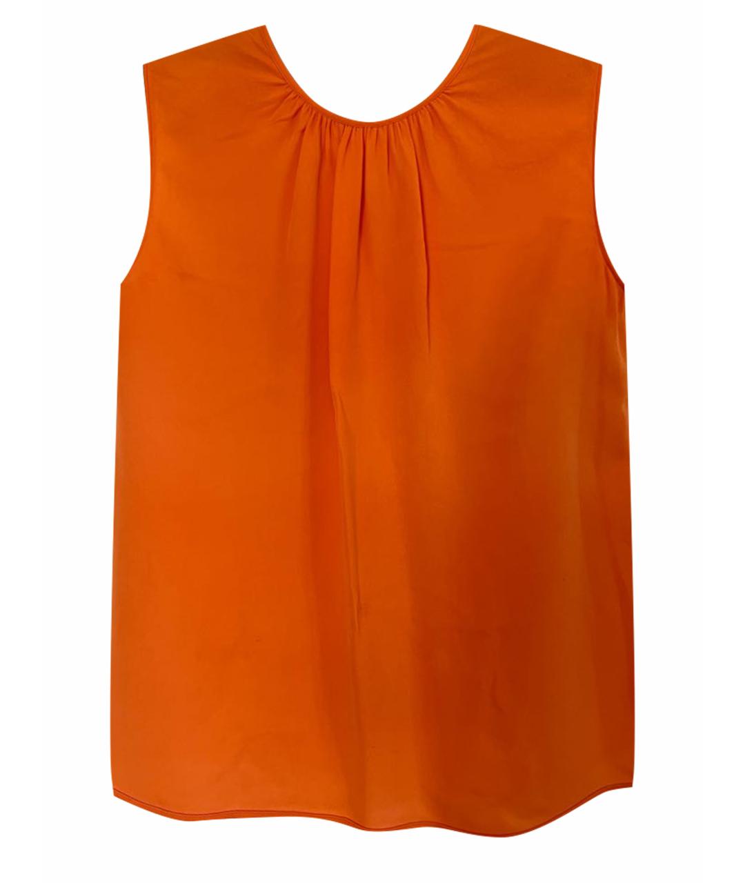 MIU MIU Оранжевая шелковая блузы, фото 1