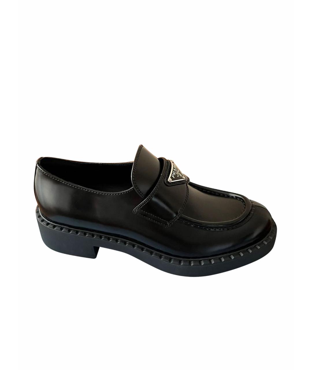 PRADA Черные кожаные лоферы, фото 1