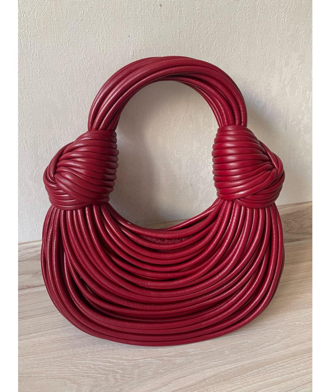 BOTTEGA VENETA Красная кожаная сумка с короткими ручками, фото 9