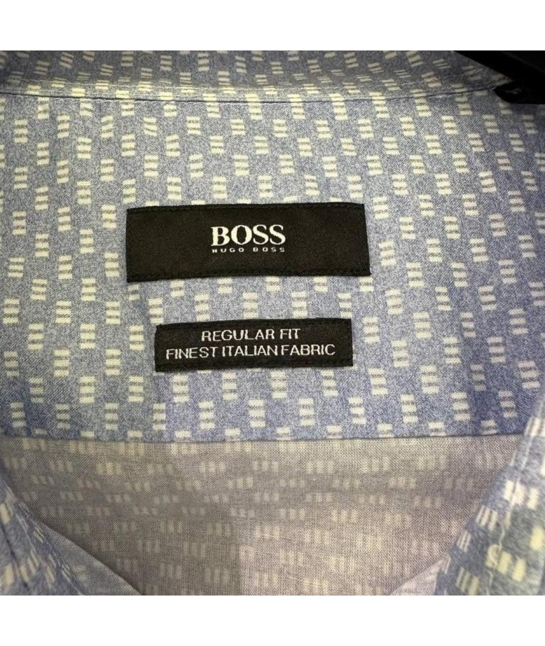 HUGO BOSS Синяя хлопковая классическая рубашка, фото 7