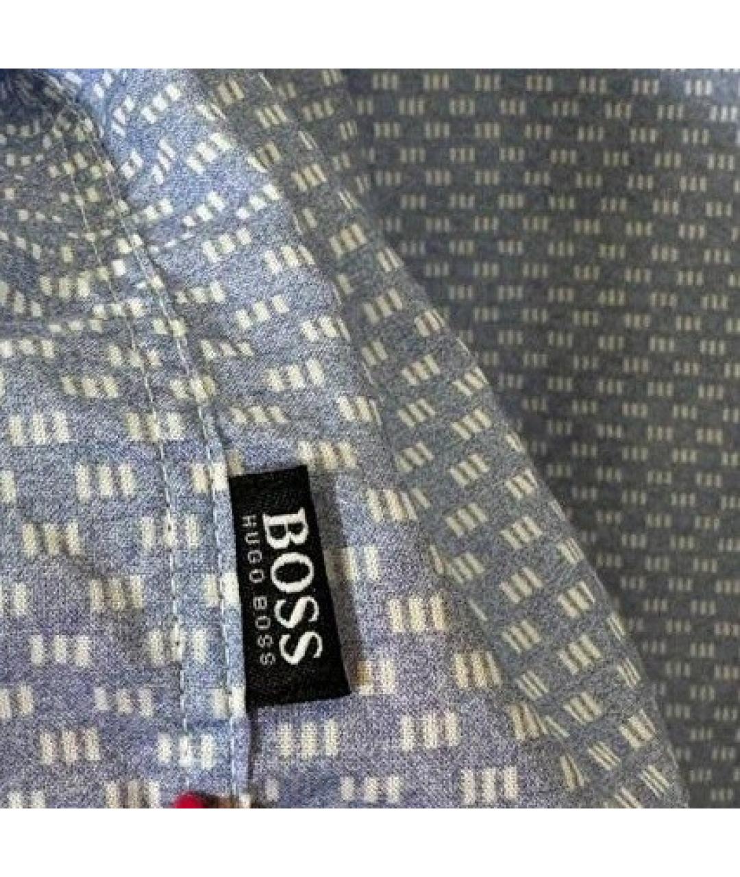 HUGO BOSS Синяя хлопковая классическая рубашка, фото 5