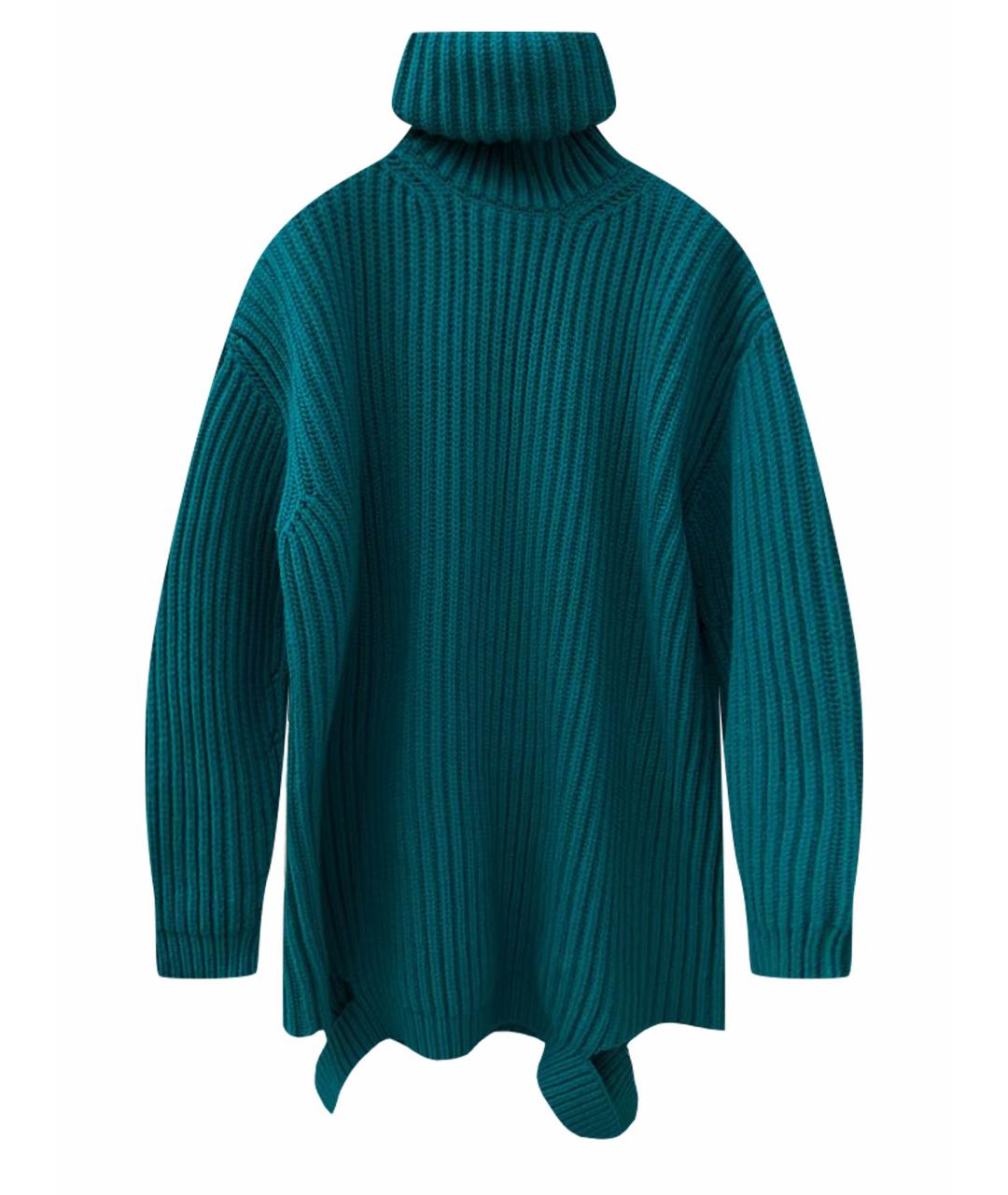 BALENCIAGA Бирюзовый шерстяной джемпер / свитер, фото 1