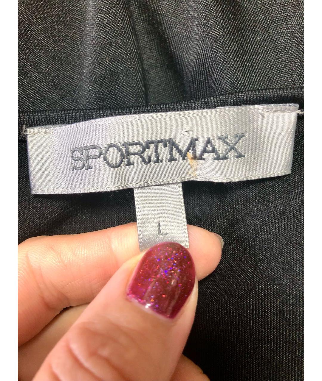 SPORTMAX Черная шелковая блузы, фото 3