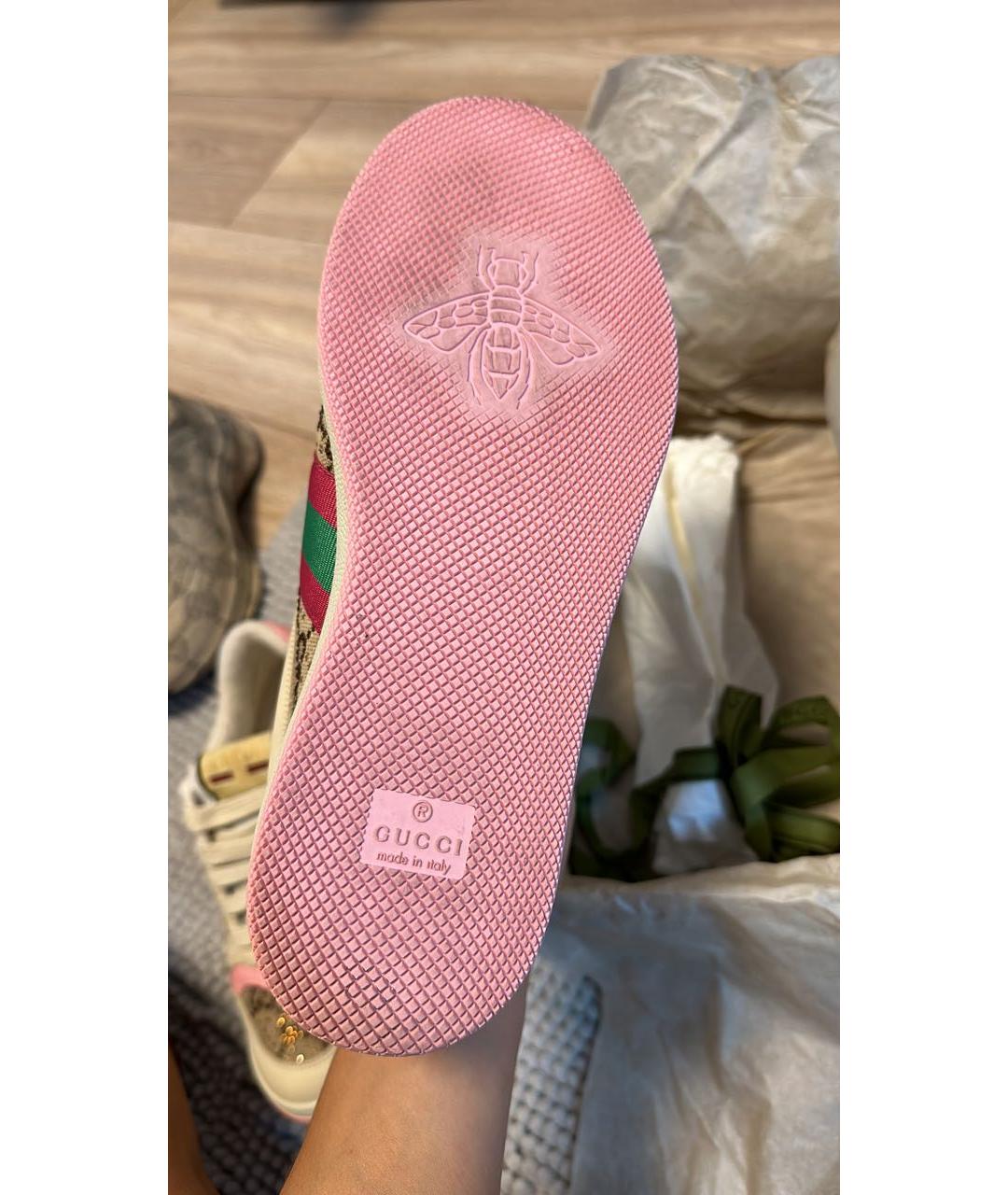 GUCCI Розовые кожаные кеды, фото 6