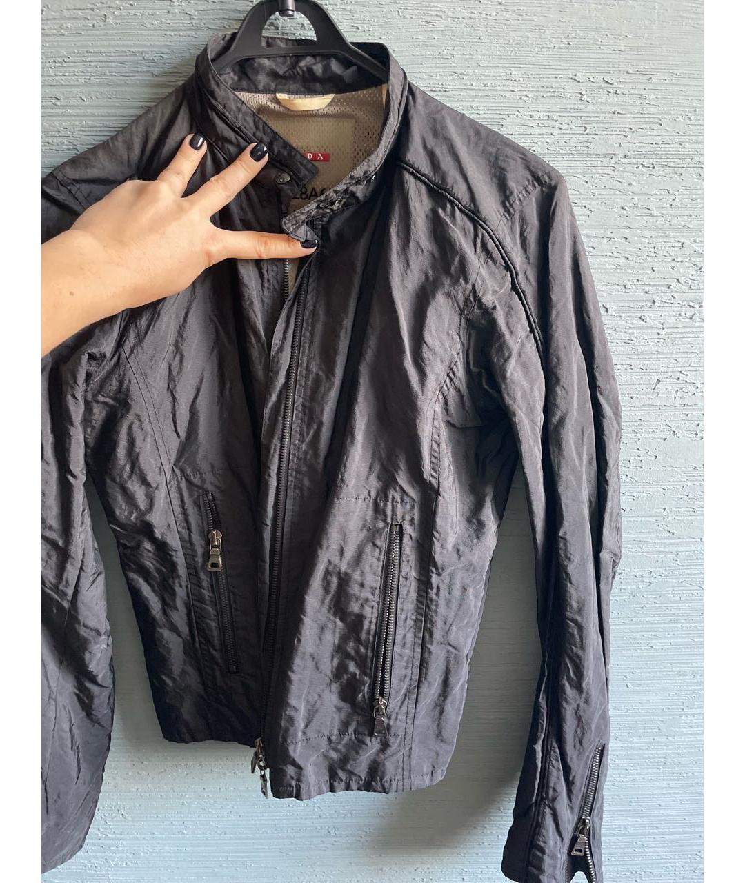 PRADA Черная полиуретановая куртка, фото 3