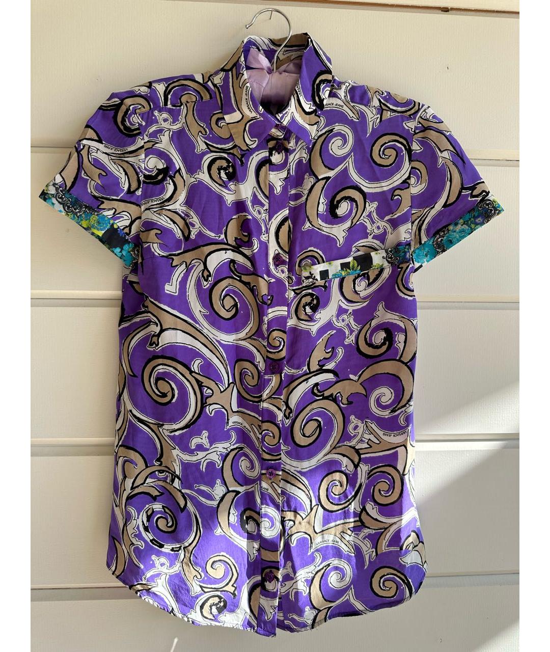 VERSACE JEANS COUTURE Фиолетовая шелковая блузы, фото 4
