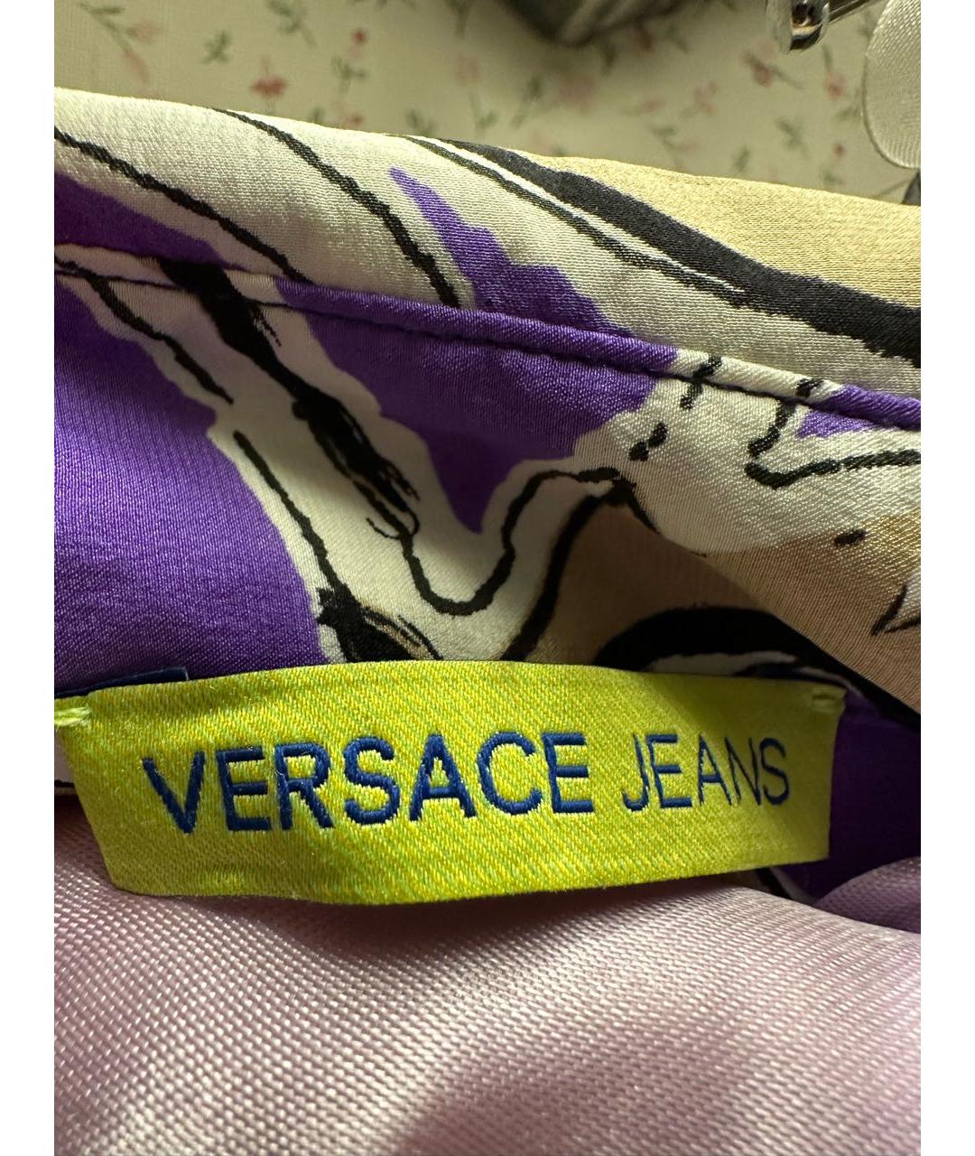 VERSACE JEANS COUTURE Фиолетовая шелковая блузы, фото 3