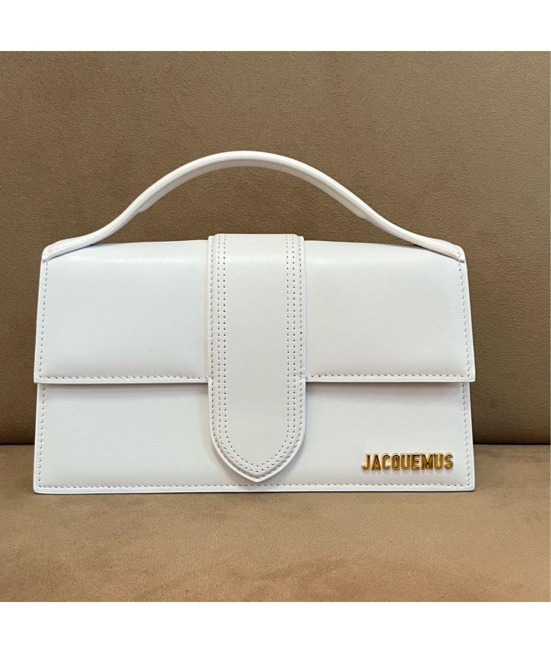 JACQUEMUS Белая кожаная сумка тоут, фото 8