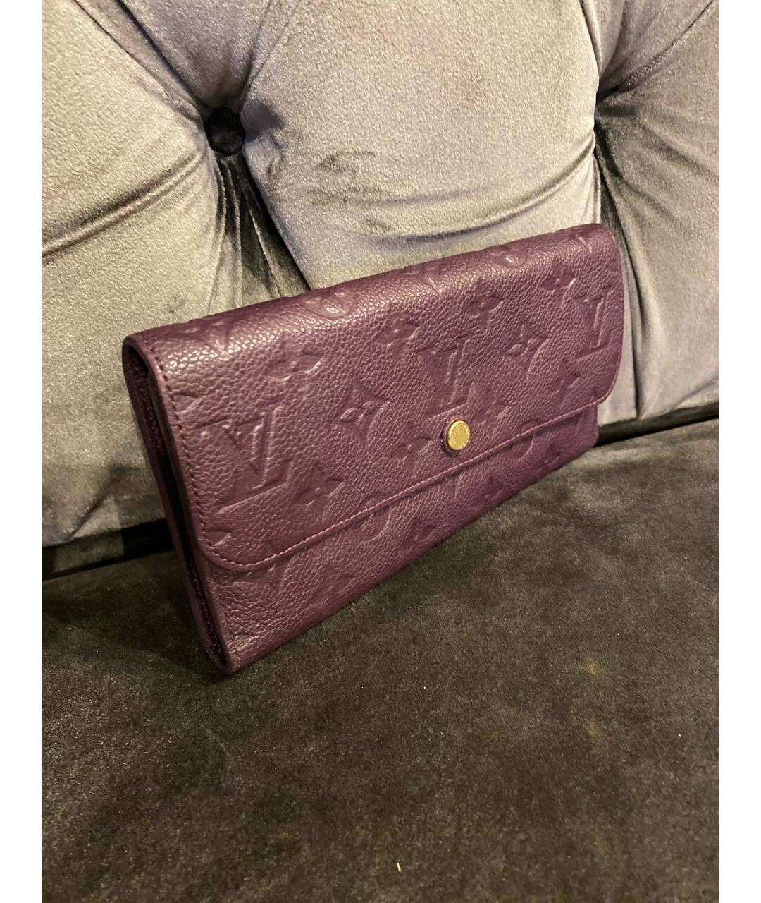 LOUIS VUITTON PRE-OWNED Фиолетовый кожаный кошелек, фото 2