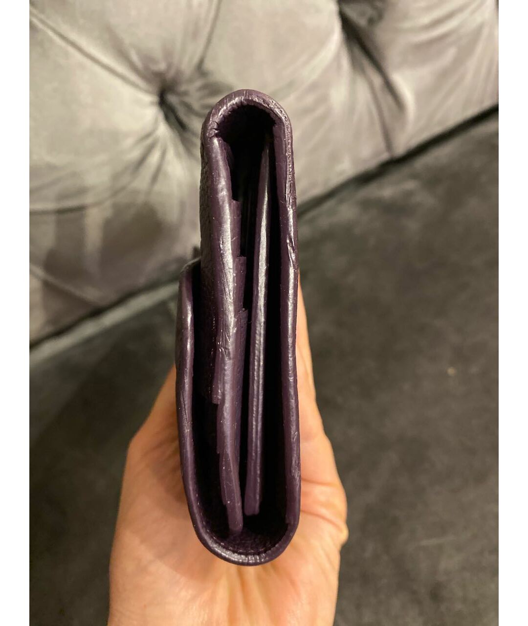 LOUIS VUITTON PRE-OWNED Фиолетовый кожаный кошелек, фото 7