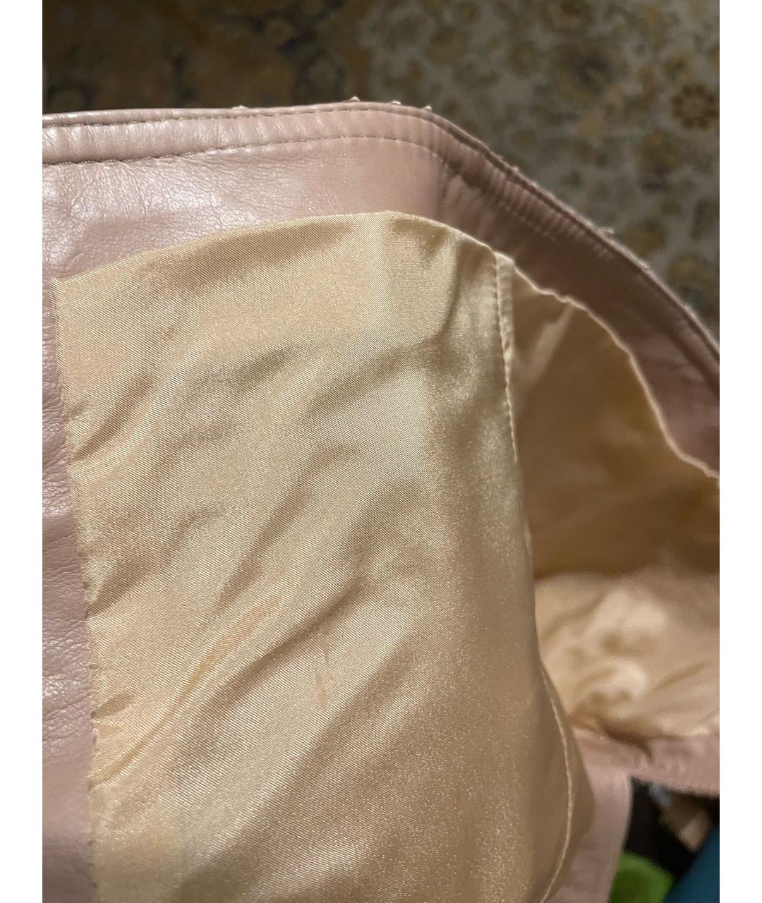 REED KRAKOFF Бежевая юбка мини из экзотической кожи, фото 6