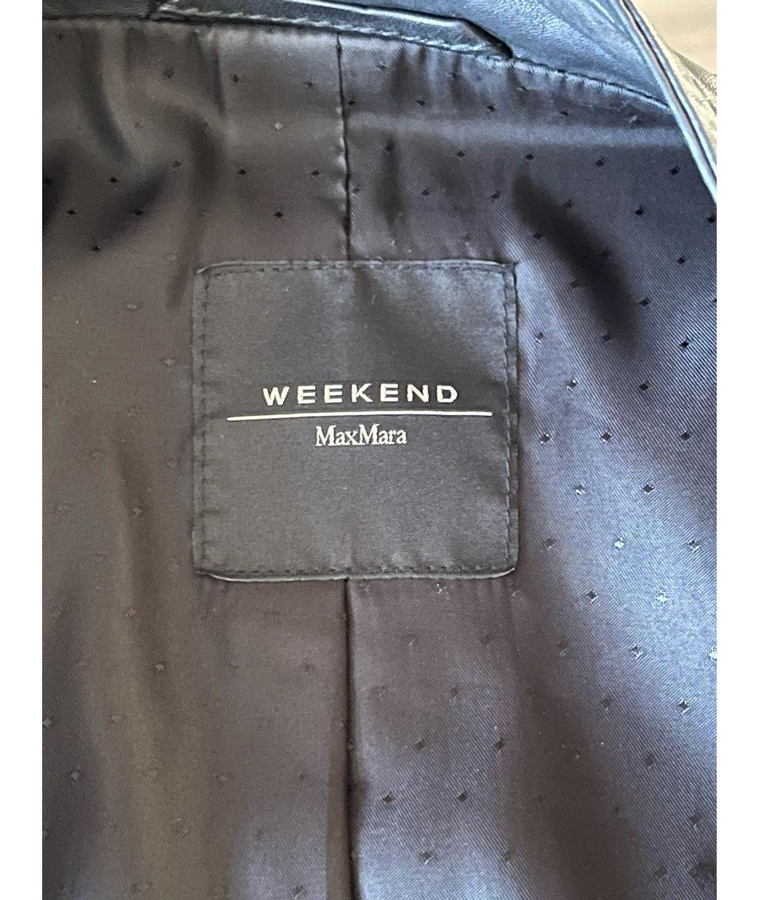 WEEKEND MAX MARA Черная кожаная куртка, фото 3