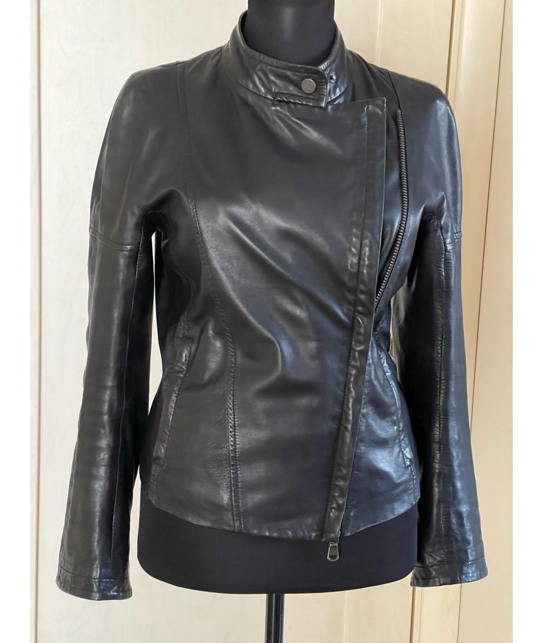 WEEKEND MAX MARA Черная кожаная куртка, фото 5