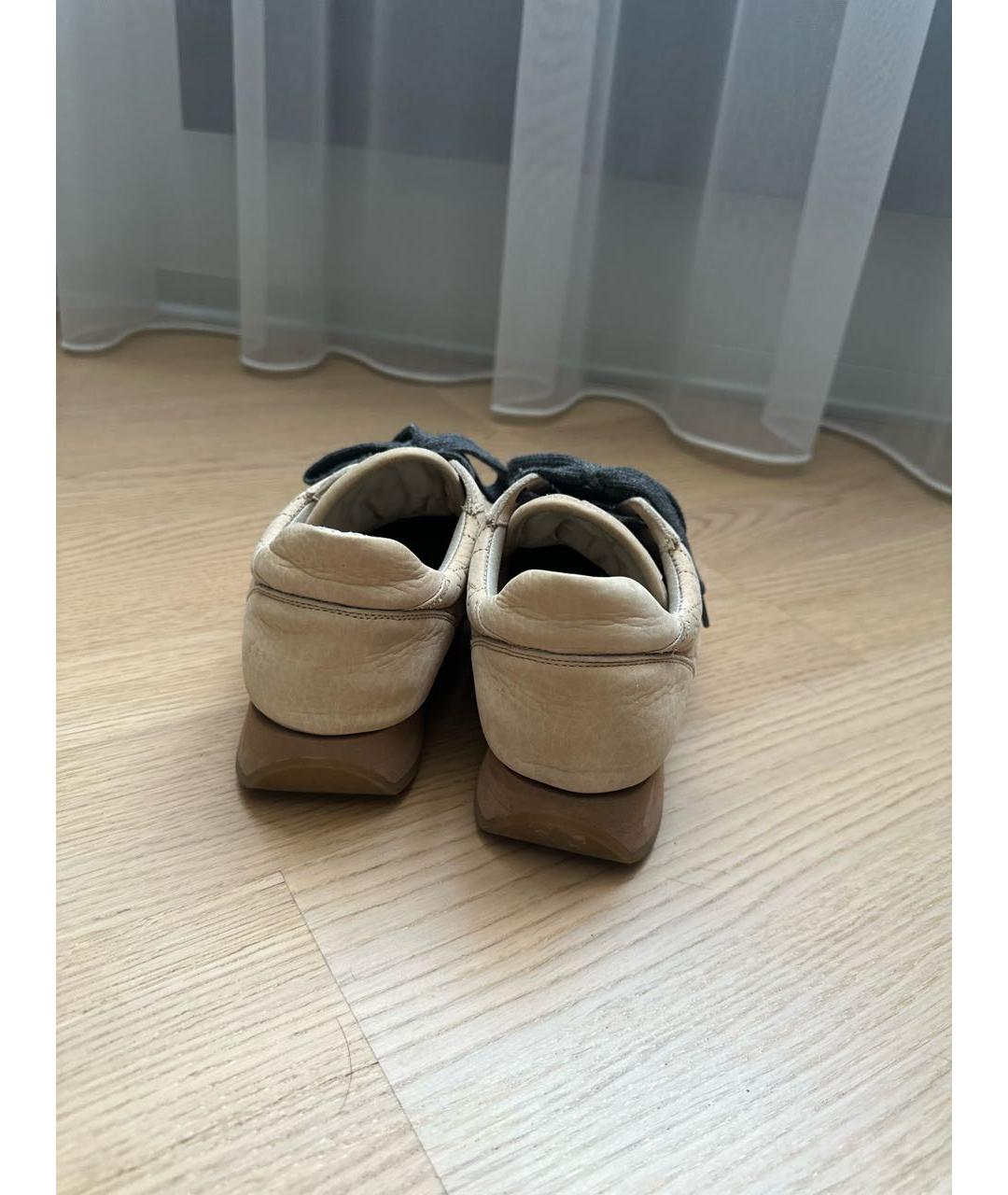 BRUNELLO CUCINELLI Бежевые текстильные кроссовки, фото 4