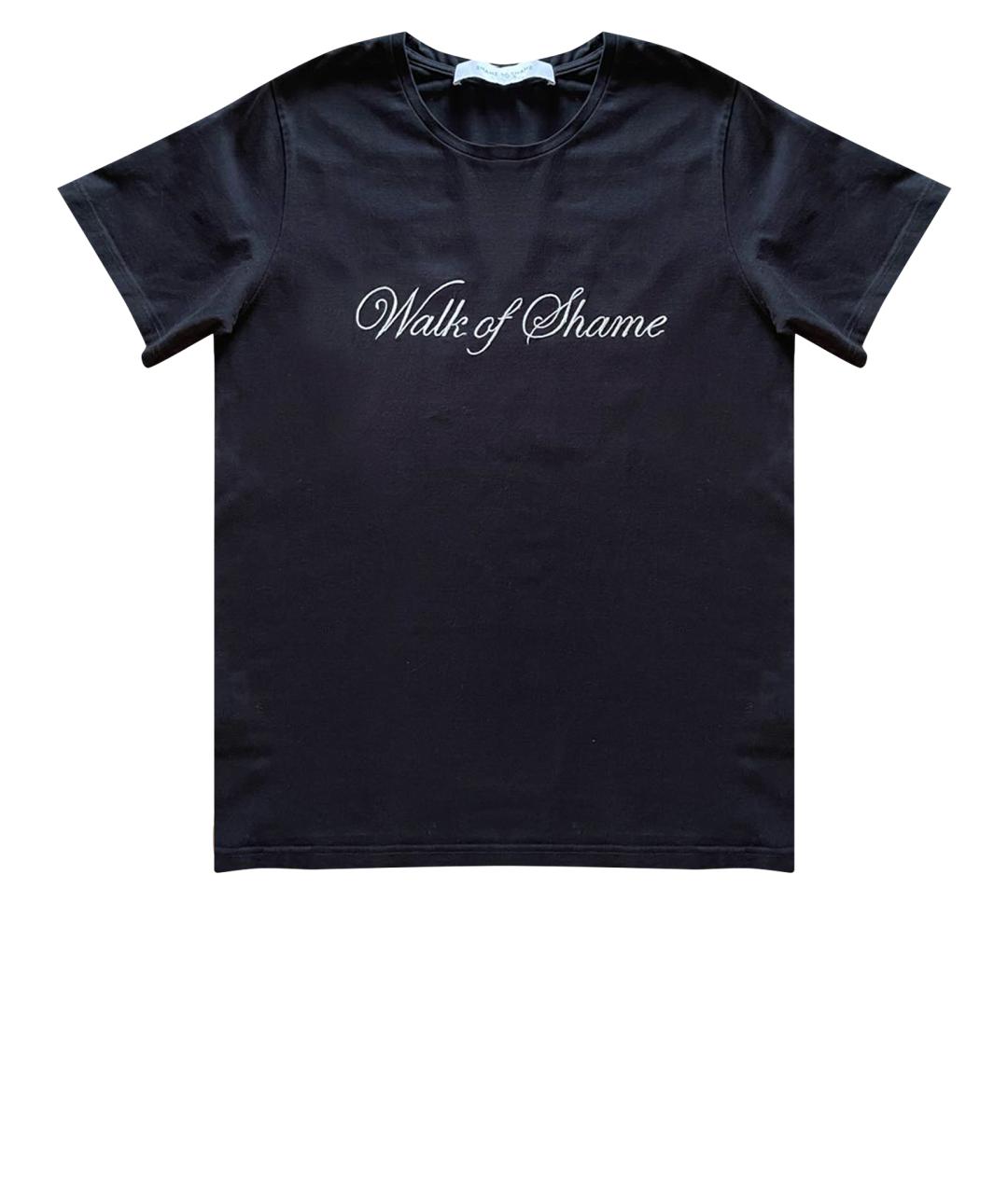 WALK OF SHAME Черная хлопковая футболка, фото 1