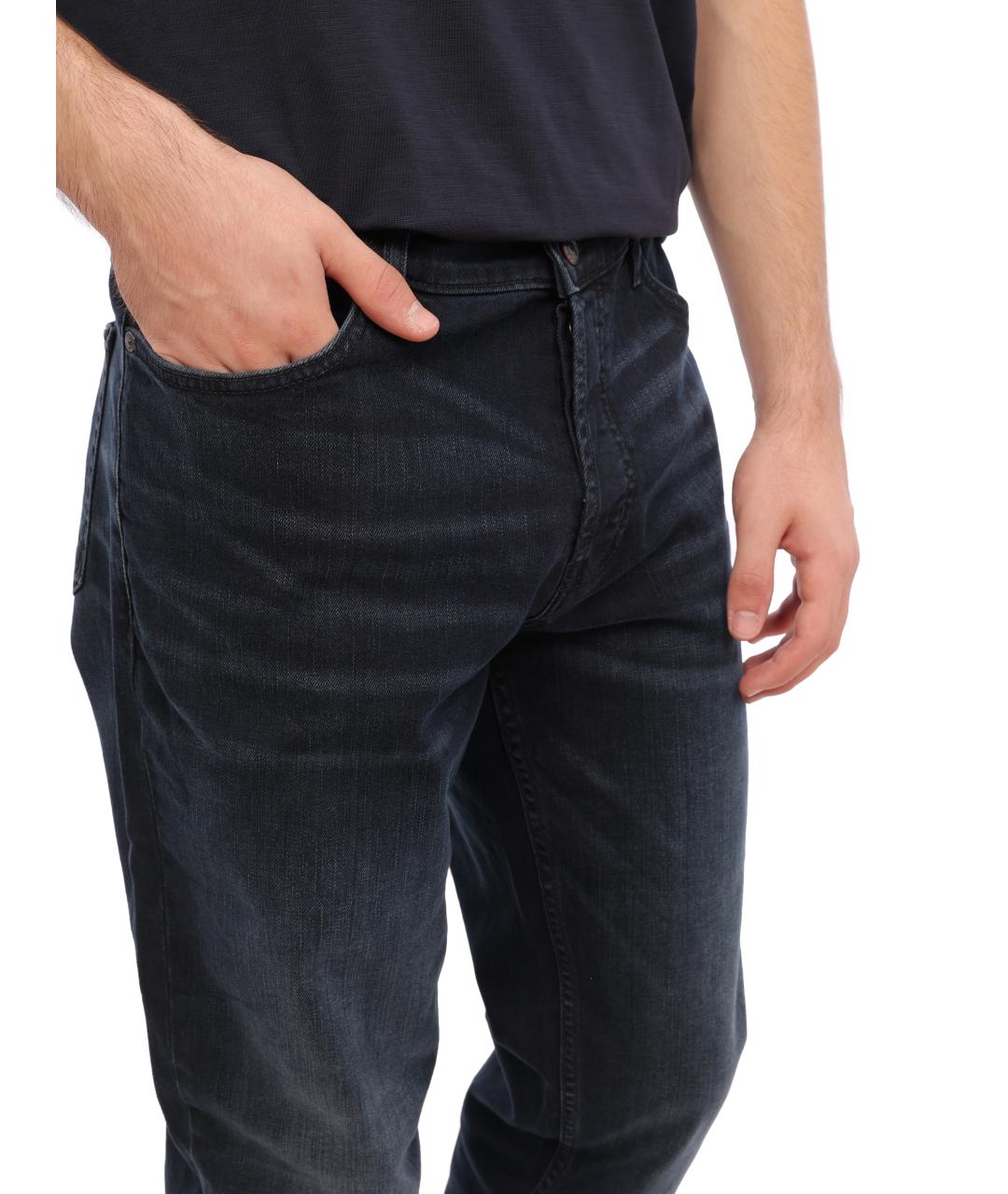 HUGO BOSS Темно-синие прямые джинсы, фото 4