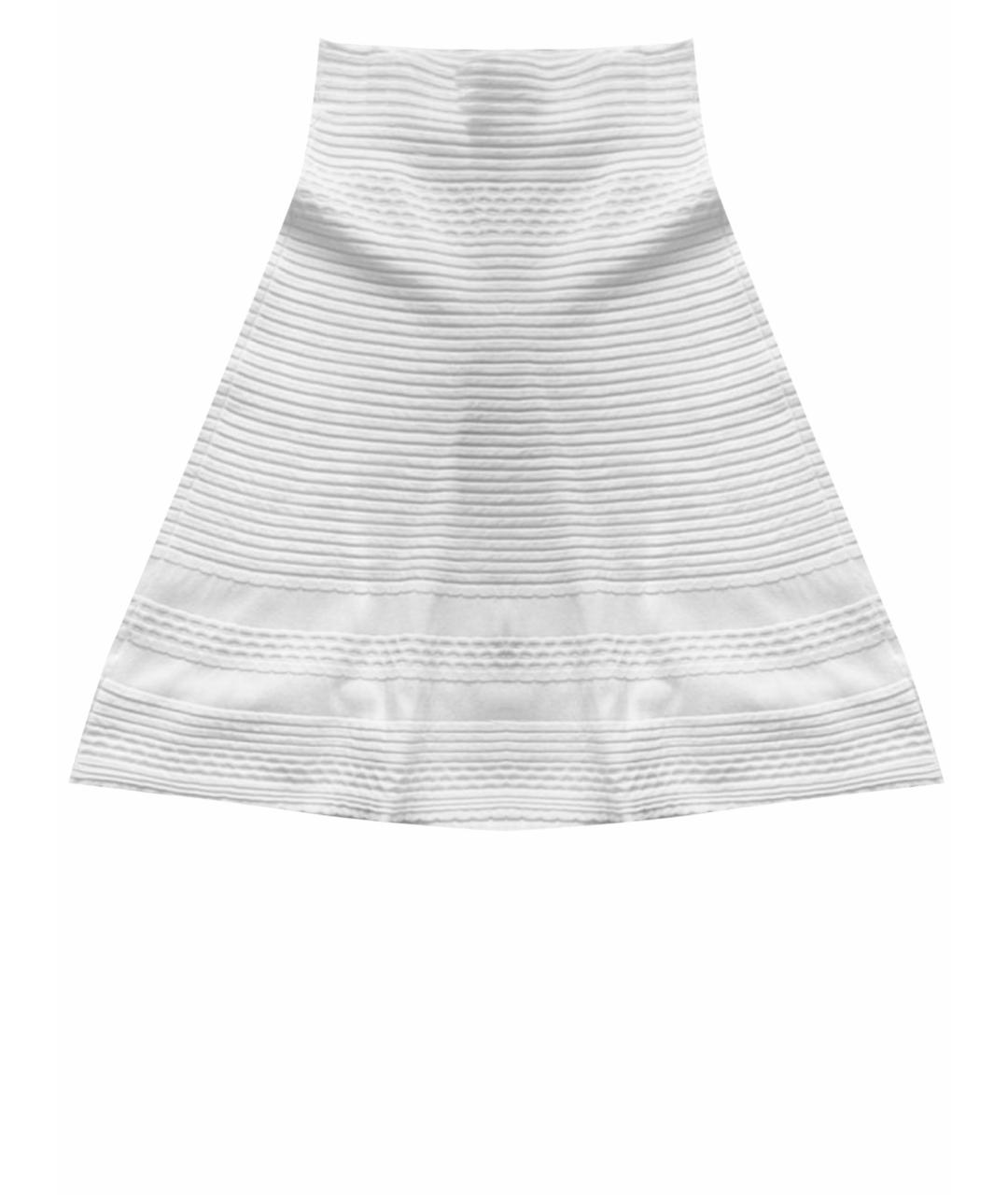 ALAIA Белая вискозная юбка миди, фото 1