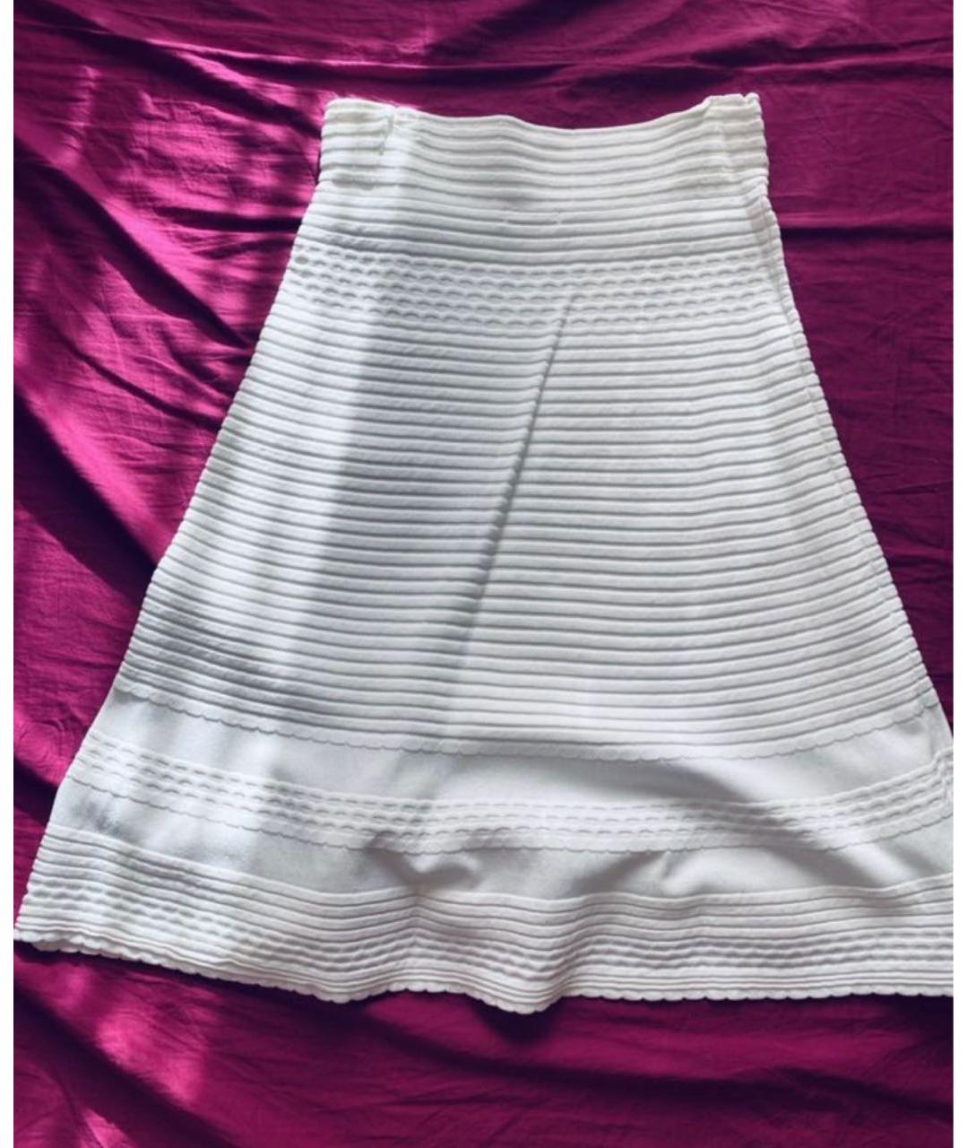 ALAIA Белая вискозная юбка миди, фото 2