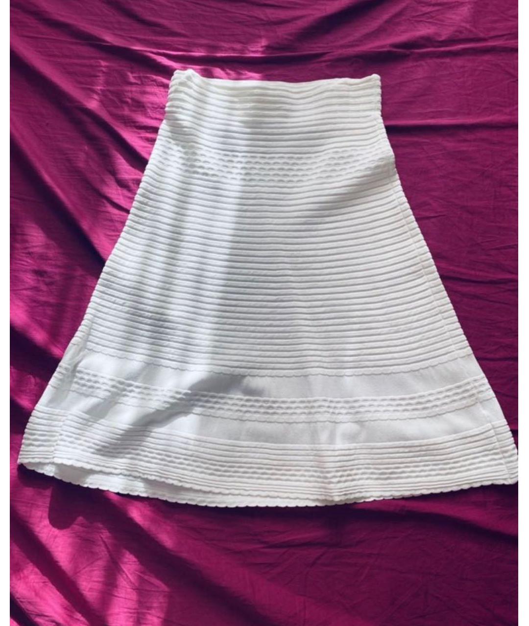 ALAIA Белая вискозная юбка миди, фото 6