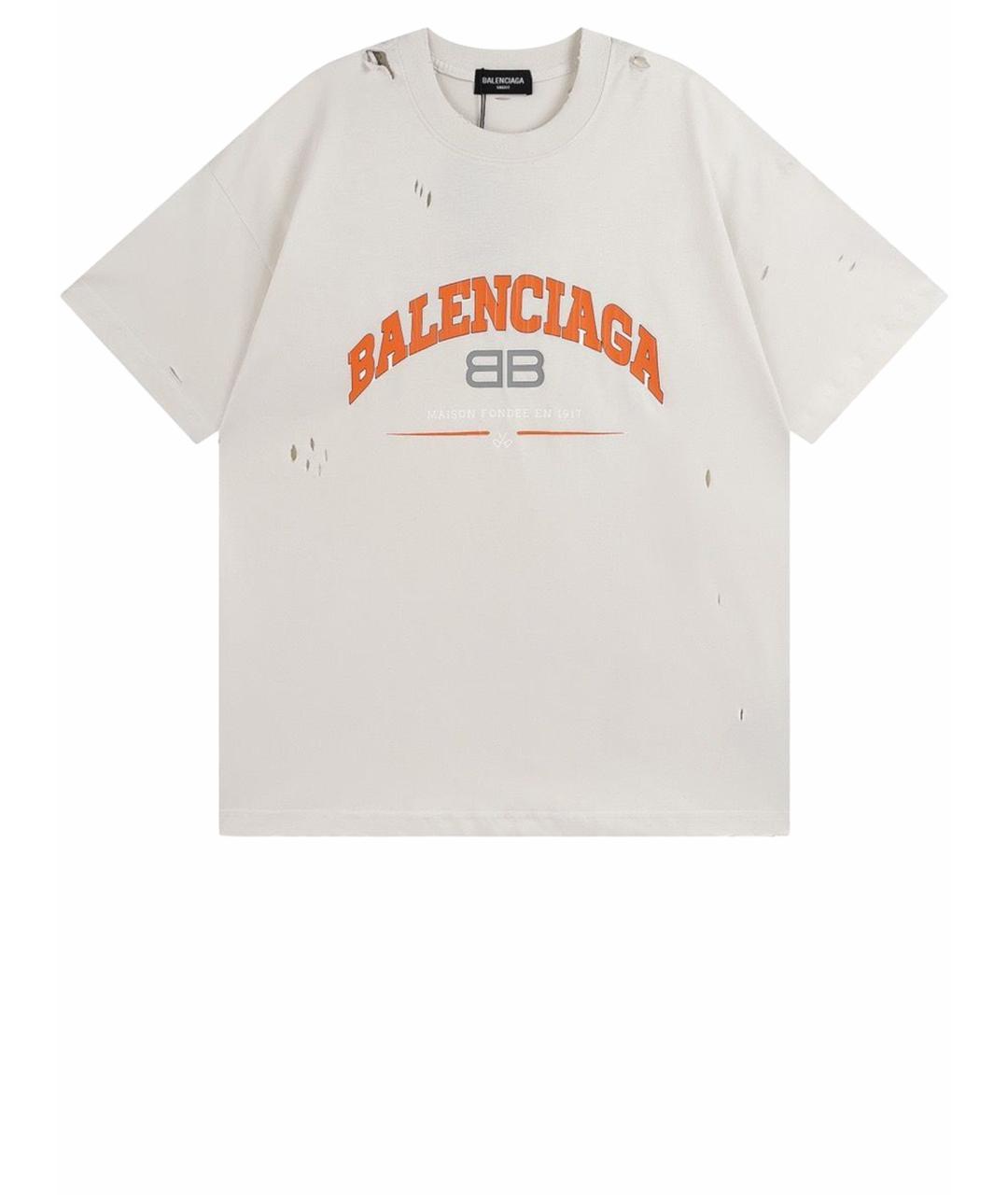 BALENCIAGA Бежевая хлопковая футболка, фото 1