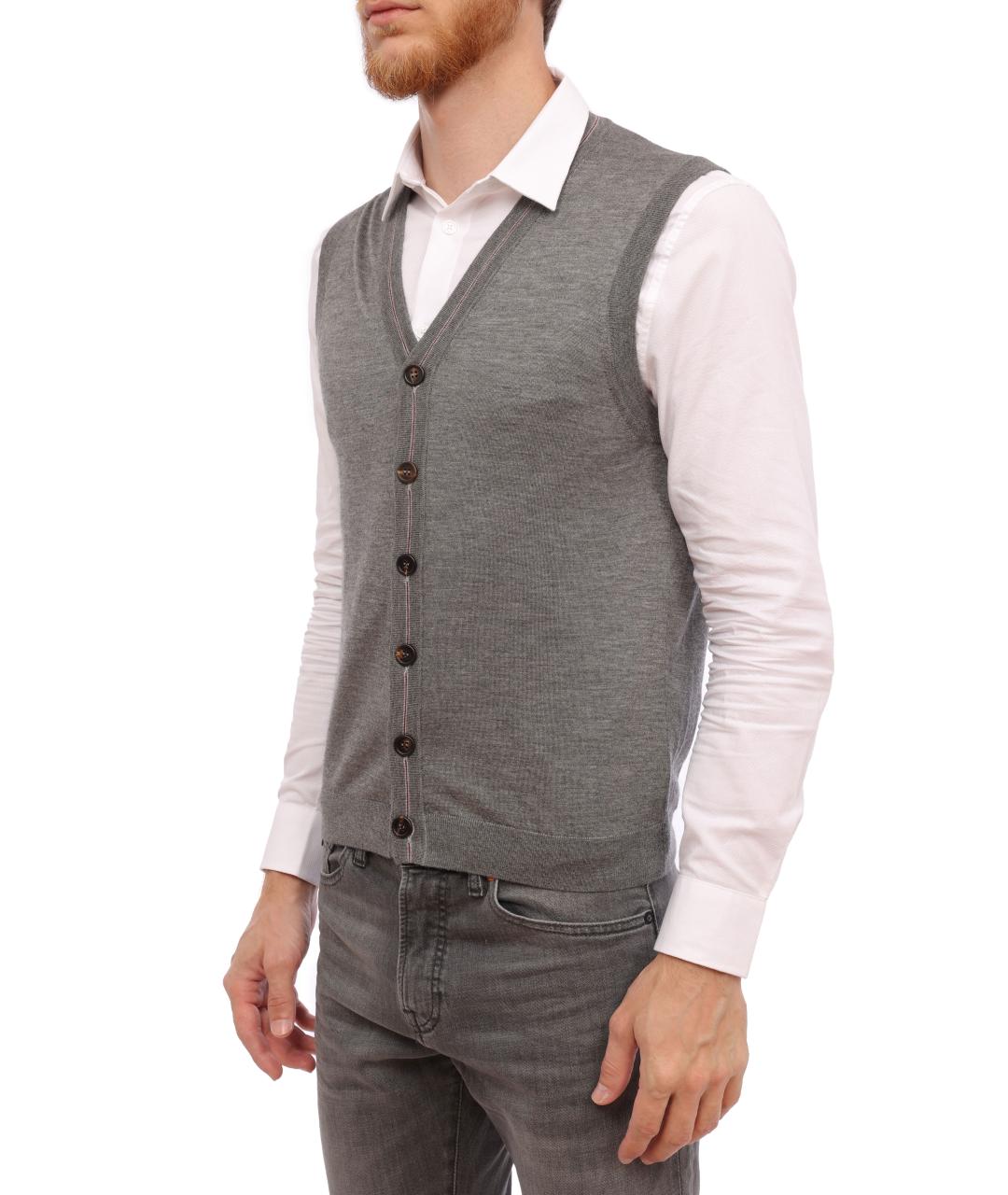 BRUNELLO CUCINELLI Серая жилетка, фото 3