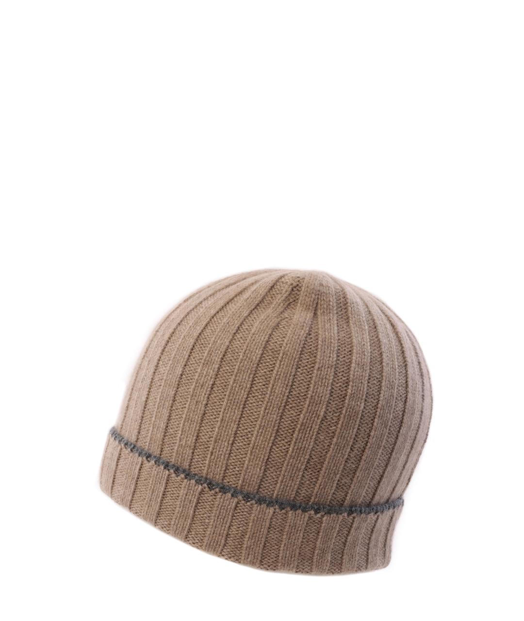 BRUNELLO CUCINELLI Бежевая шапка, фото 2
