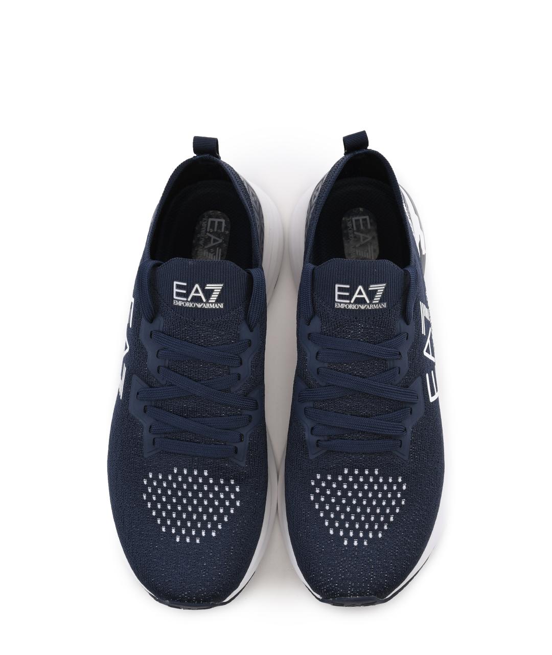 EA7 Темно-синие низкие кроссовки / кеды, фото 5