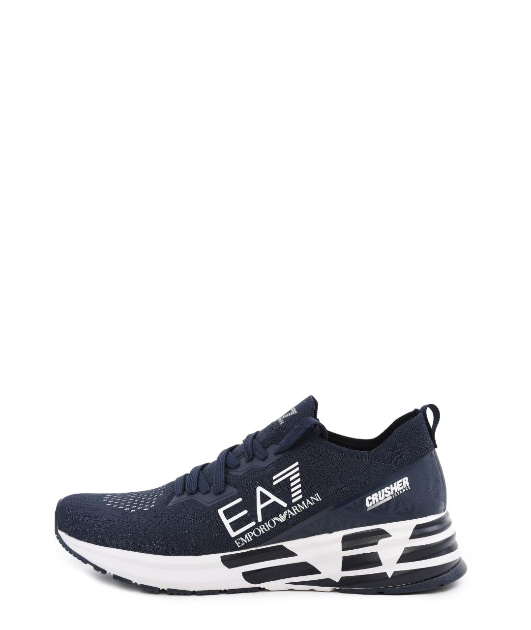 EA7 Темно-синие низкие кроссовки / кеды, фото 6