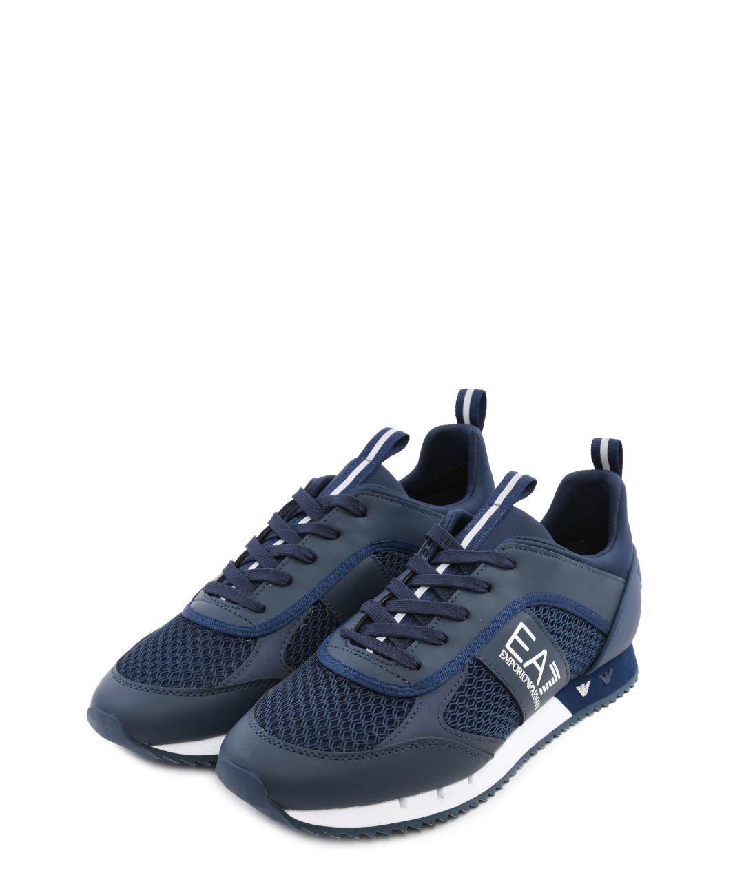 EA7 Темно-синие низкие кроссовки / кеды, фото 3