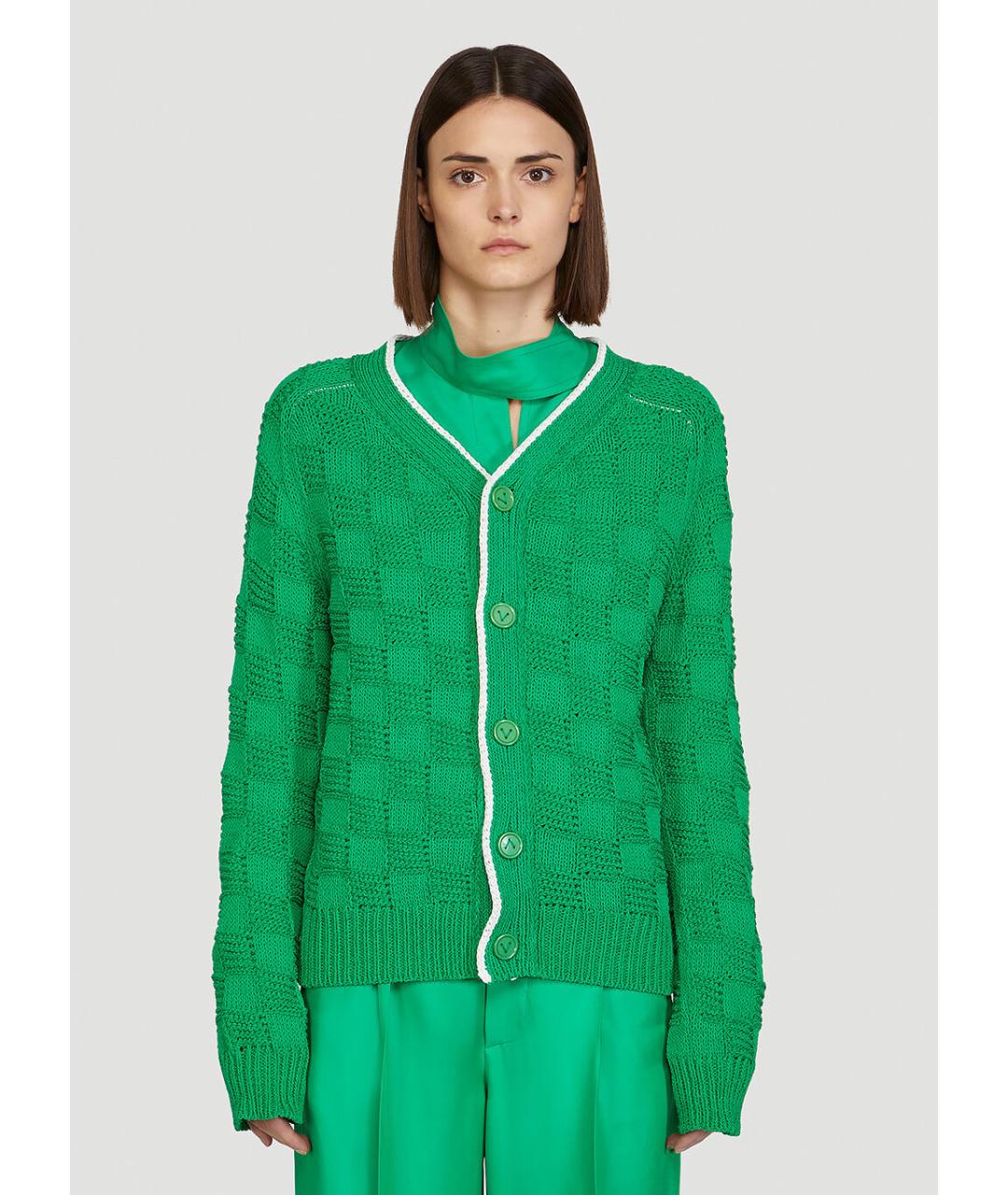 BOTTEGA VENETA Зеленый полиамидовый кардиган, фото 2