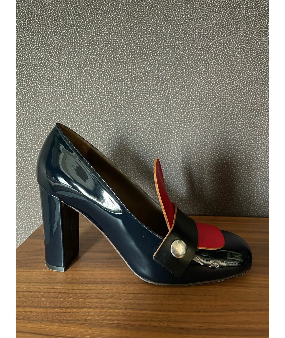 MARNI Темно-синие туфли из лакированной кожи, фото 8