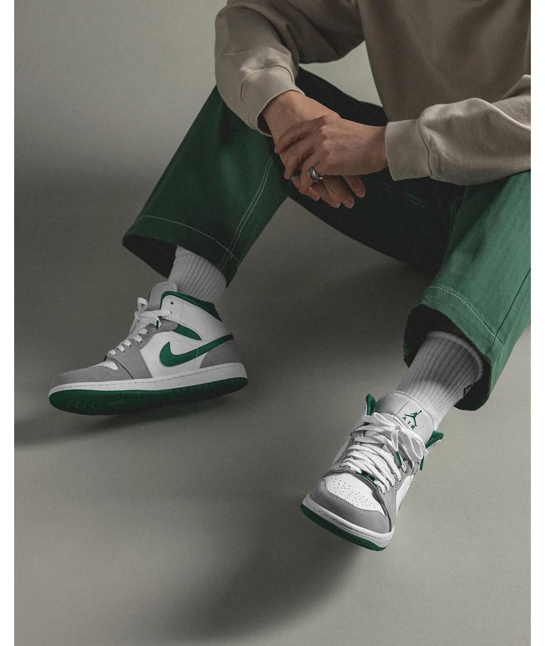 JORDAN Серые замшевые кроссовки, фото 5