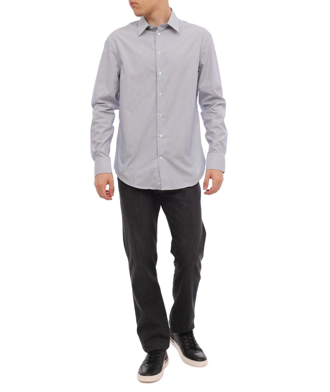 EMPORIO ARMANI Синяя классическая рубашка, фото 3