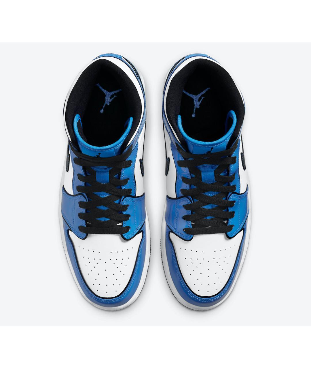 JORDAN Синие кроссовки из лакированной кожи, фото 3