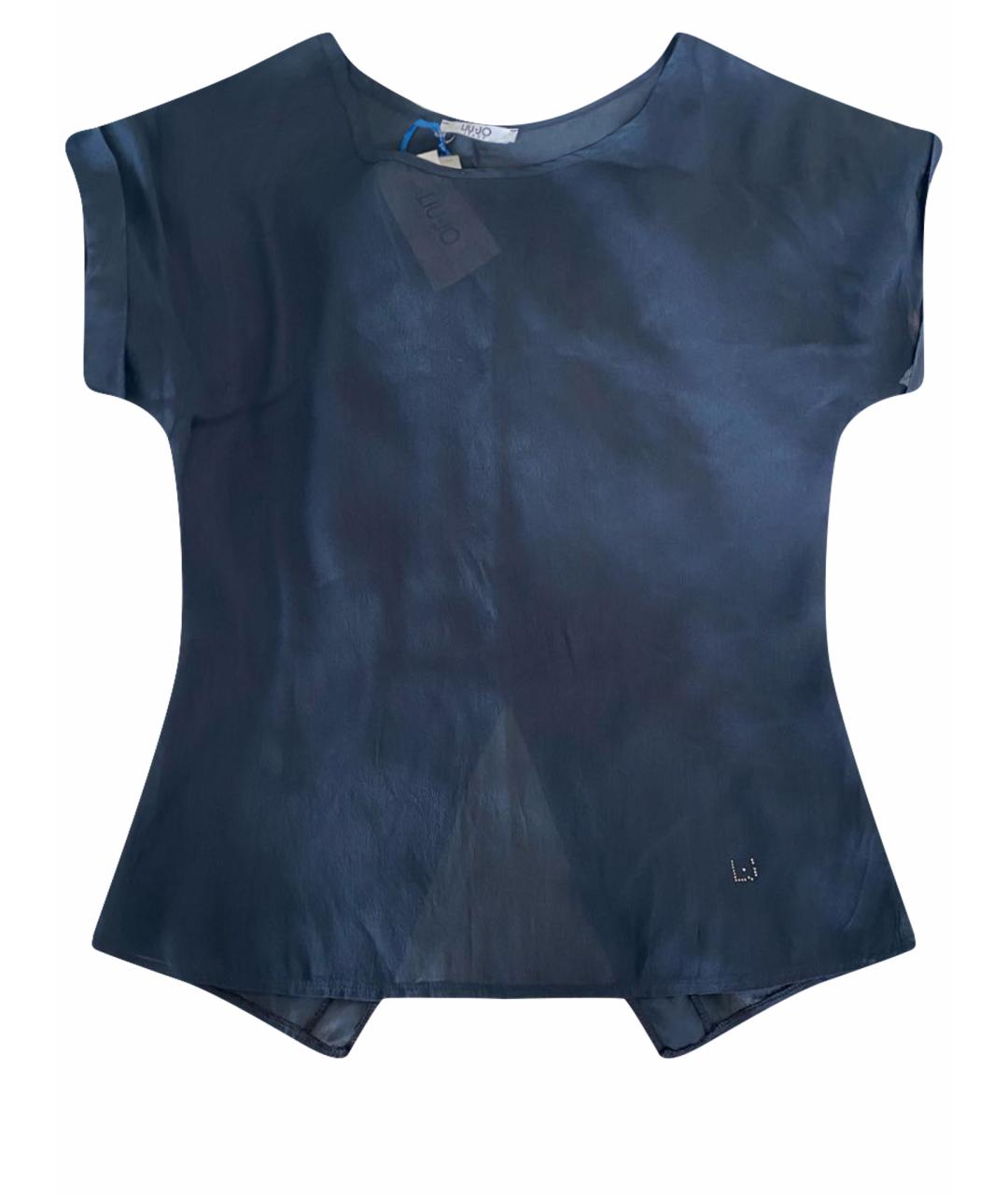 LIU JO Темно-синяя вискозная блузы, фото 1