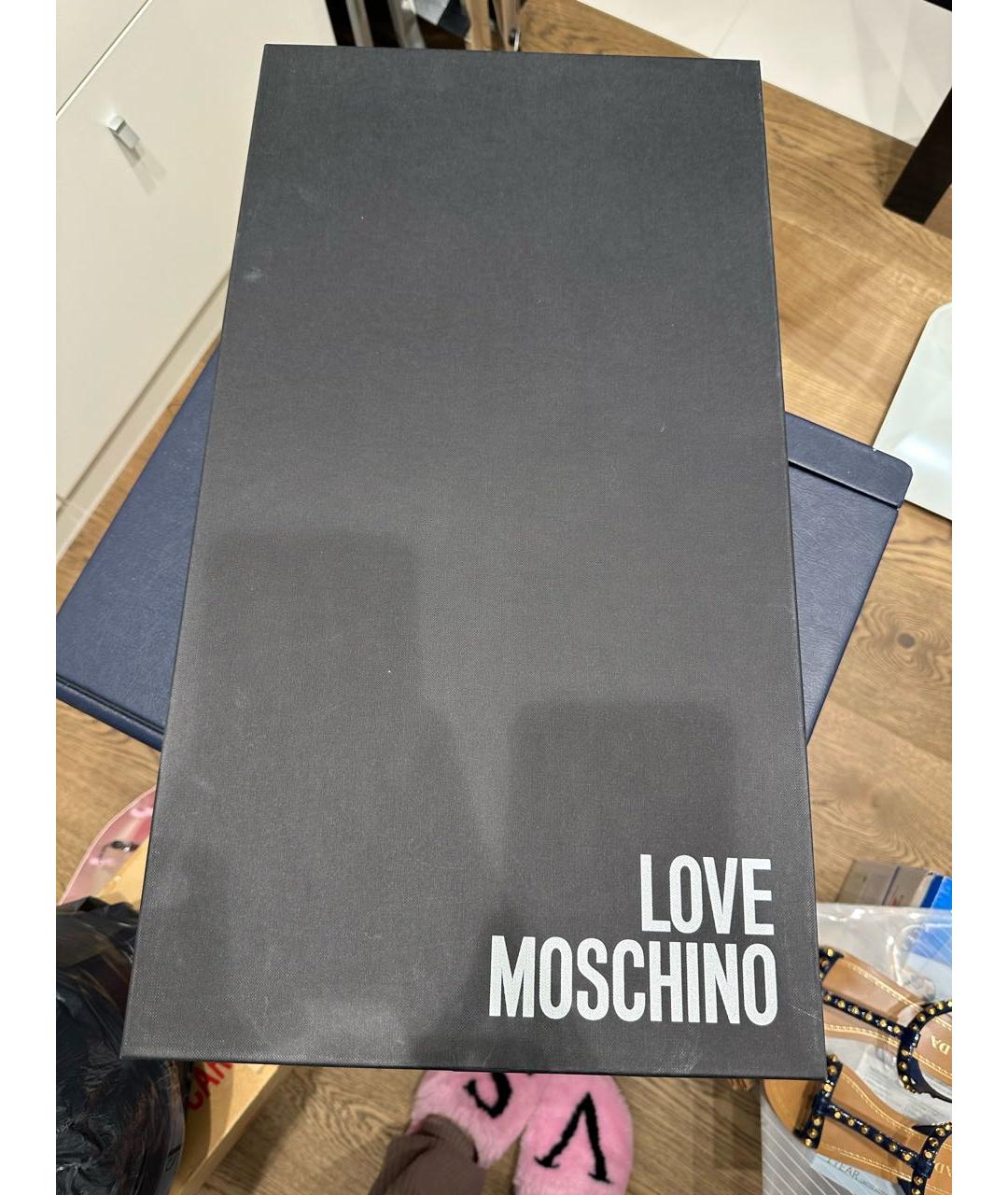 LOVE MOSCHINO Темно-синие резиновые сапоги, фото 5