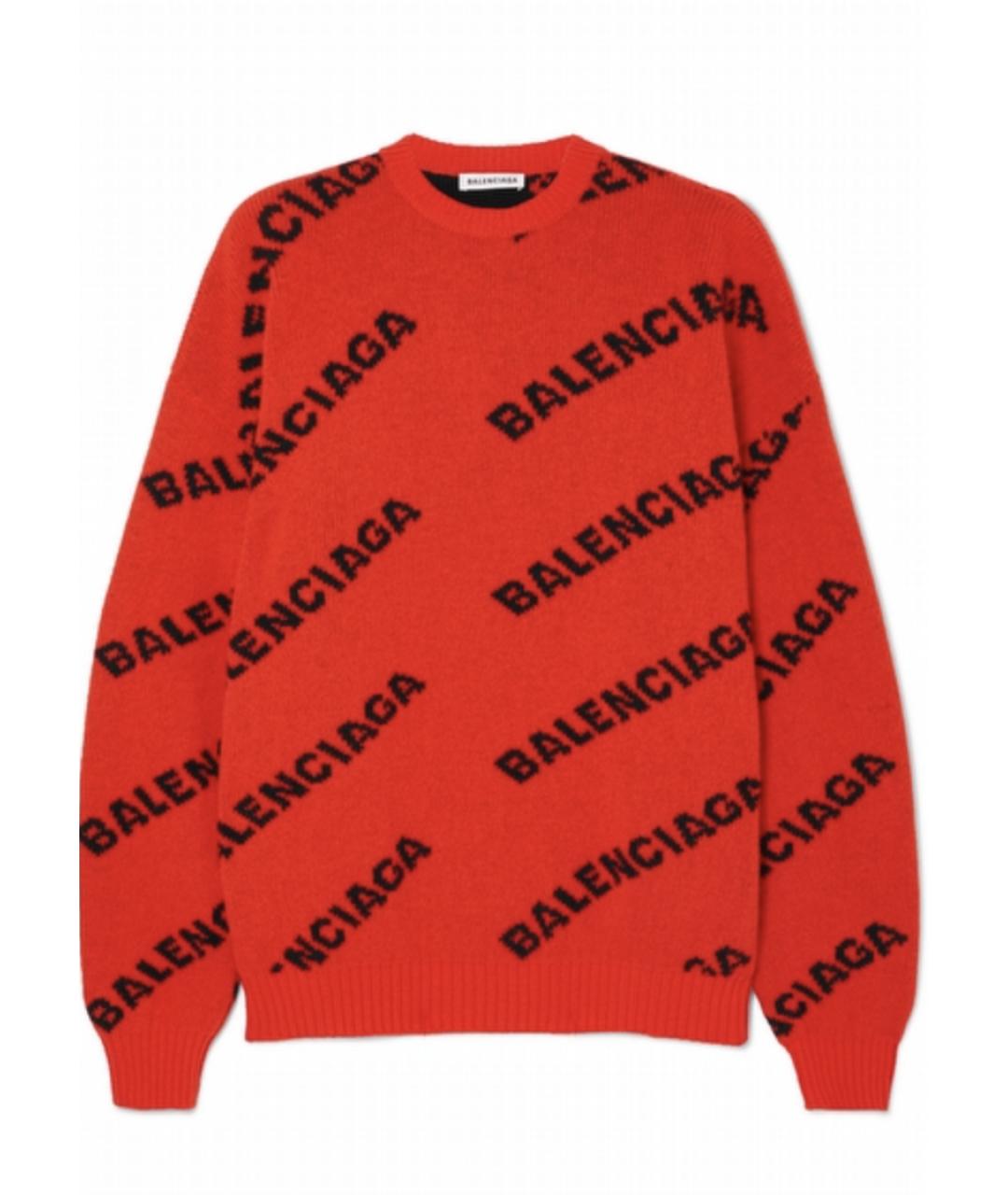 BALENCIAGA Красный шерстяной джемпер / свитер, фото 1