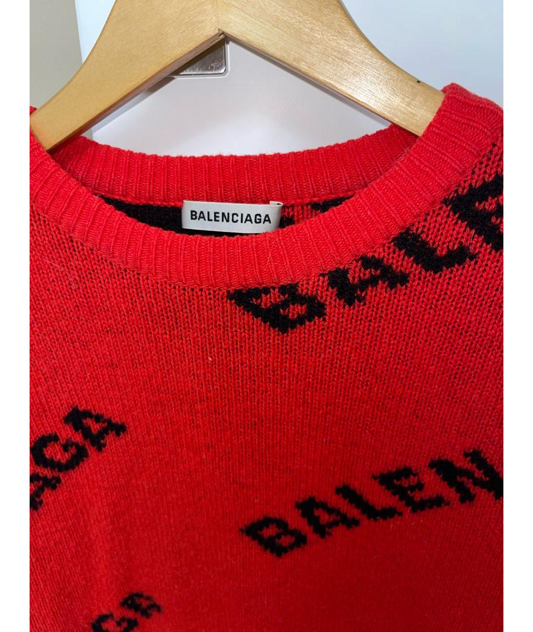 BALENCIAGA Красный шерстяной джемпер / свитер, фото 4