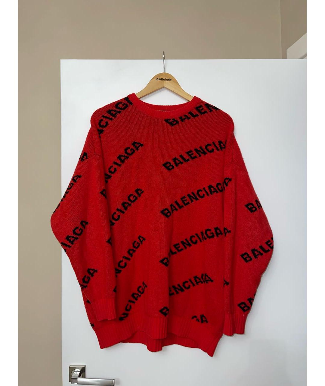 BALENCIAGA Красный шерстяной джемпер / свитер, фото 3
