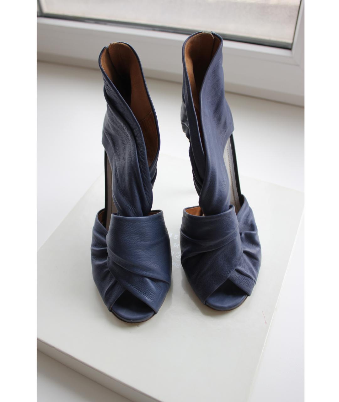 MAISON MARGIELA Синие кожаные туфли, фото 2